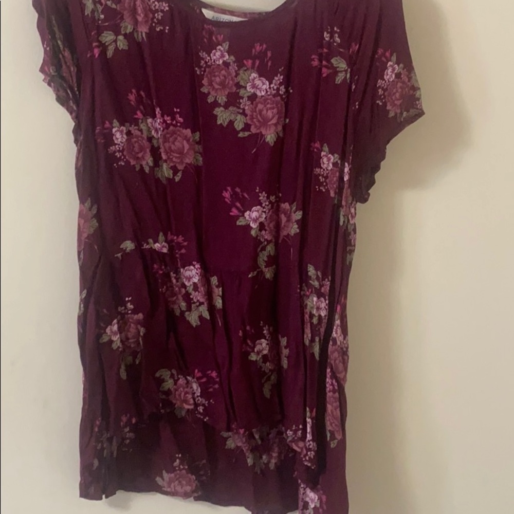 Mauve floral print flowy top